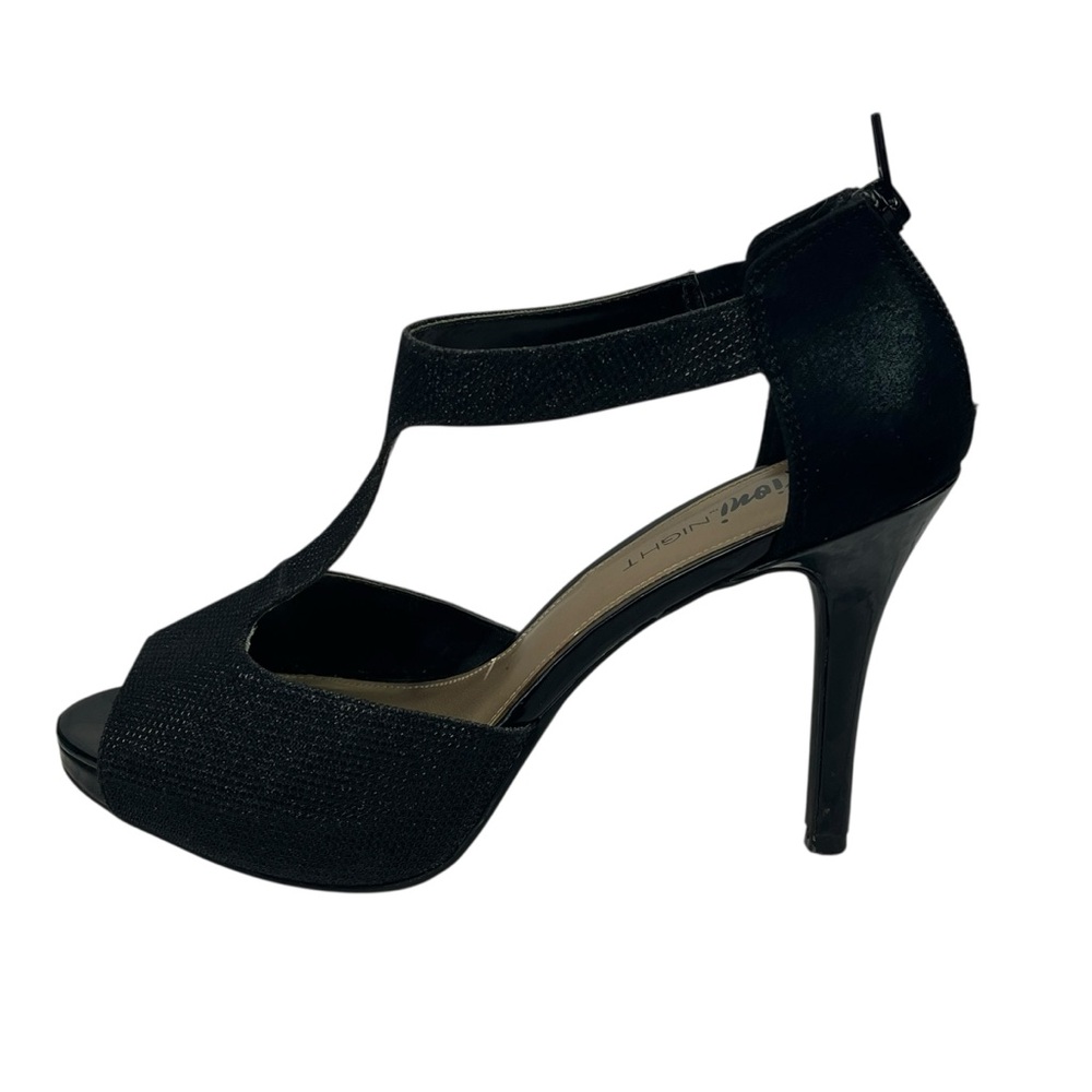 Fioni Night Stiletto Pumps Black Shimmer Strappy Evening Shoes 9 - Picture 11 of 14